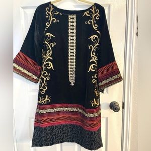 Black velvet shirt Pakistani | Indian Kurta
